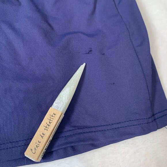 Lands' End blue pull on elastic waist bikini bottom skort shorts with skirt - Picture 2 of 7